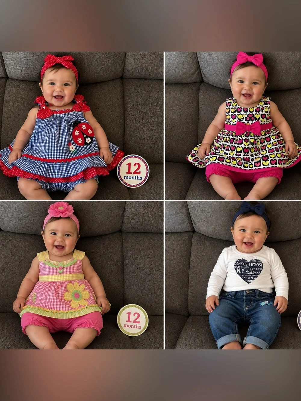 Bundle of 4 Outfits - Size Girls 12 Months -